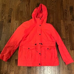 Women's North Face Bright Orange Hooded Rain Jacket